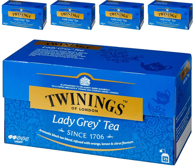 TWININGS 唐寧茶 伯爵夫人紅茶茶包, 50g, 25入, 5個