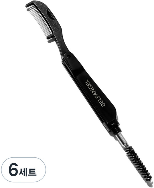 셀프천사 아이브로우 눈썹 스크류 마스카라 빗, 블랙, 6개