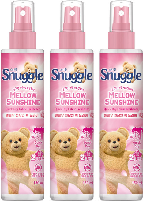 스너글 멜로우선샤인 퀵드라이 섬유탈취제, 150ml, 3개
