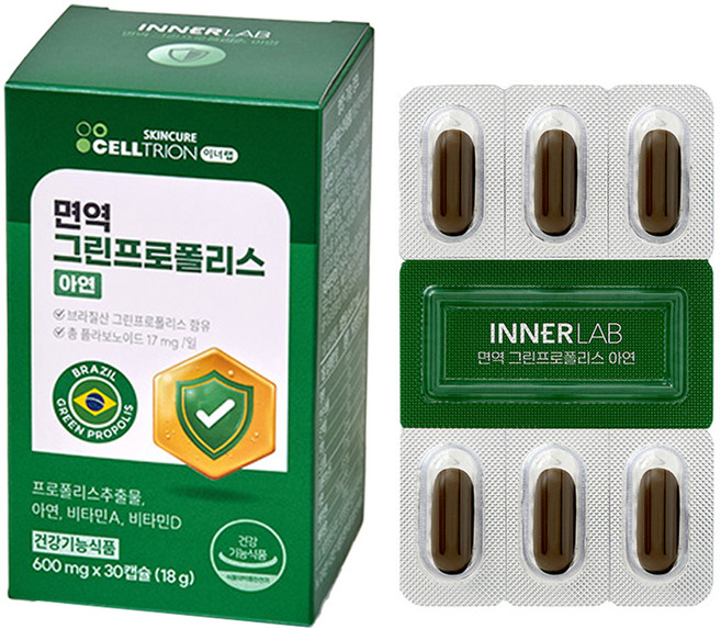 이너랩 면역 그린프로폴리스 아연, 30정, 1개