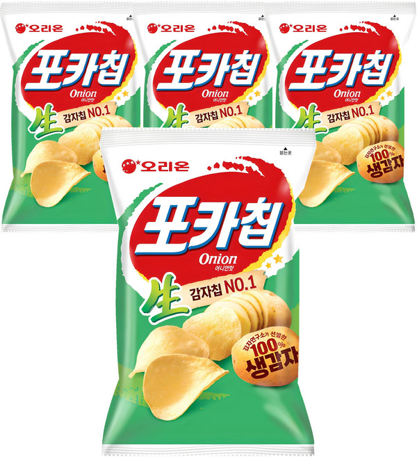 포카칩 어니언맛, 66g, 4개