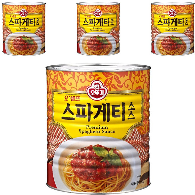 오뚜기 오쉐프 스파게티 소스, 3kg, 4개