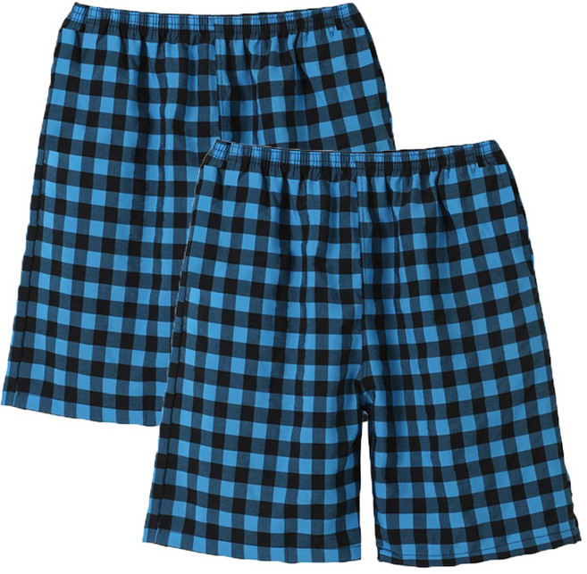 캐리루시 데일리룩 큰 체크 선염 통기성 5부 잠옷 바지 2p