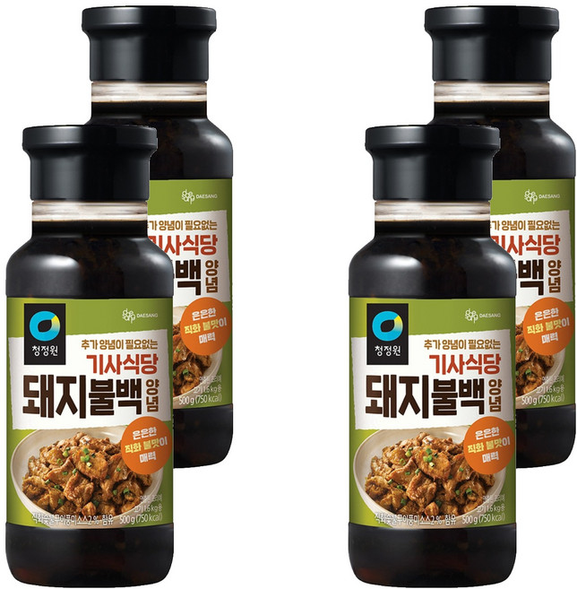 청정원 기사식당 돼지불백양념, 500g, 4개