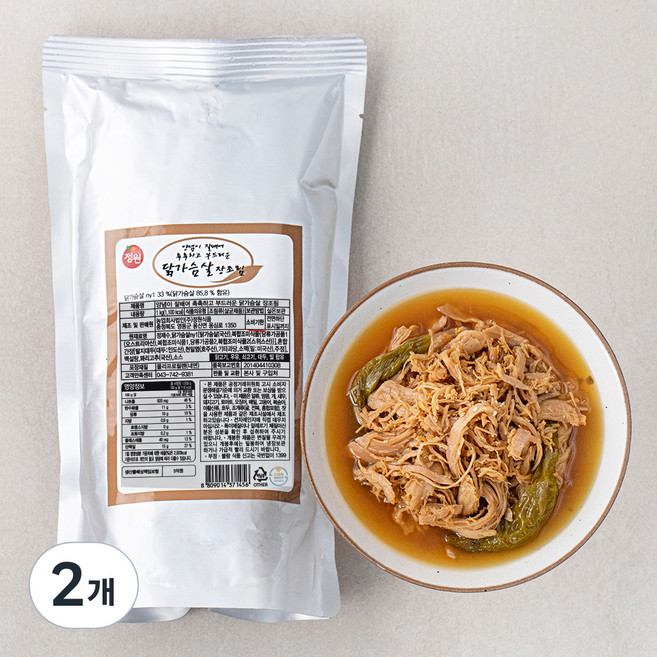 정원 양념이 잘배여 촉촉하고 부드러운 닭가슴살 장조림, 2개, 1kg