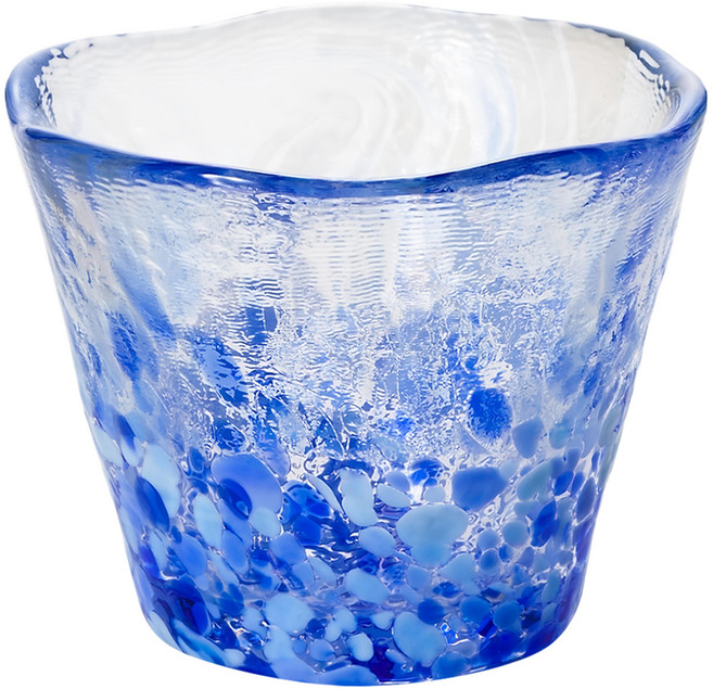 津輕 手作雲海清酒杯 50ml, 透明/藍色, 1個