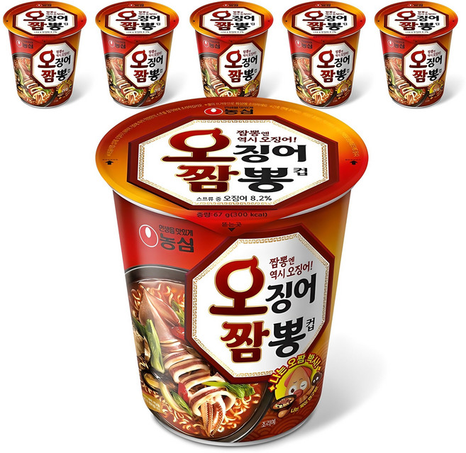 오징어짬뽕 컵 67g, 6개