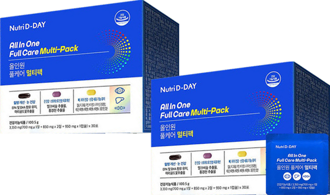뉴트리디데이 올인원 풀케어 멀티팩 멀티비타민, 30회분, 2개