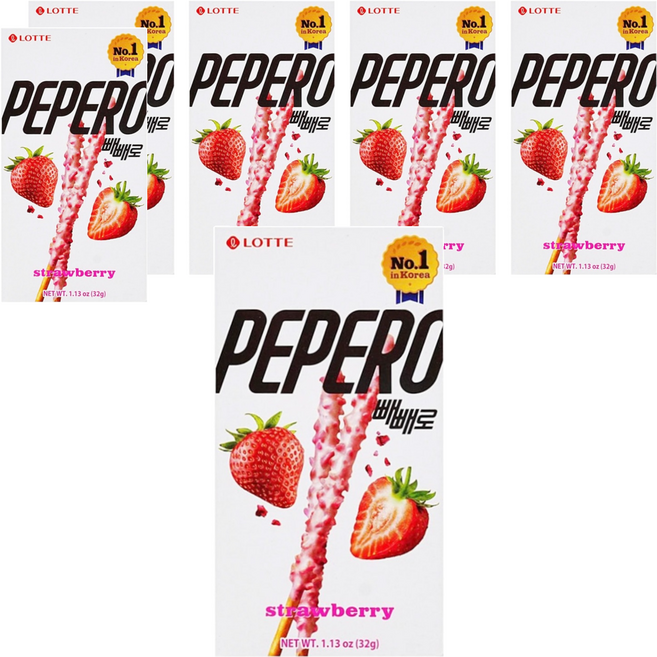 LOTTE 樂天 PEPERO草莓脆粒餅乾棒, 32g, 6盒