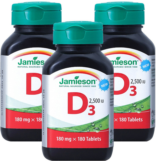 자미에슨 비타민 D3 2500IU, 3개, 32.4g