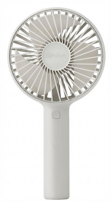 Lumena PRO4 USB充電式手持風扇 附充電底座, 奶油白