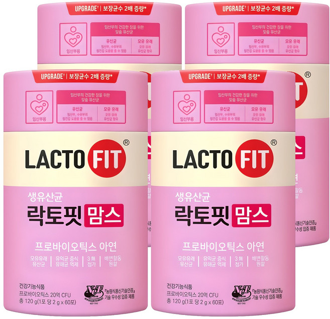 락토핏 맘스 생유산균, 120g, 4개