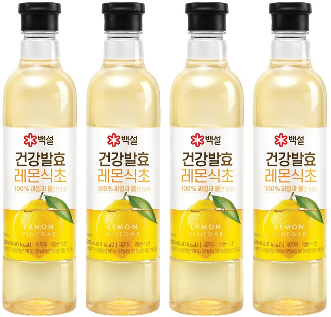 CJ BEKSUL 白雪 健康發酵檸檬醋, 800ml, 4個