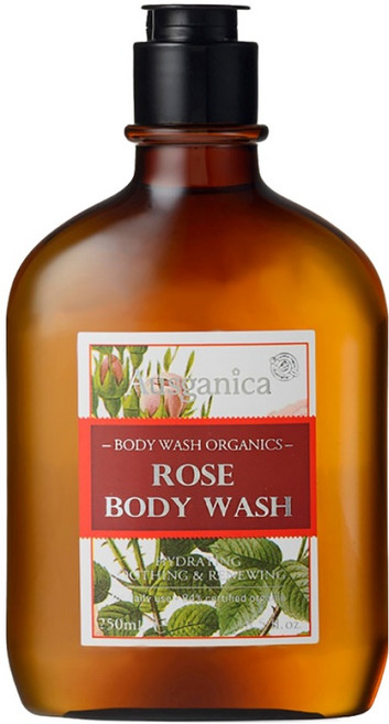 Ausganica 頂級有機保加利亞奧圖玫瑰精油沐浴露, 250ml, 1瓶
