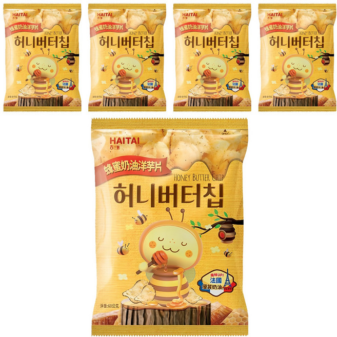 HAITAI 海太 蜂蜜奶油洋芋片, 60g, 5包