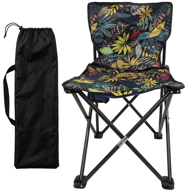加厚金屬戶外摺疊椅 附收納包 39 x 39 x 35cm, 藍色, 1個