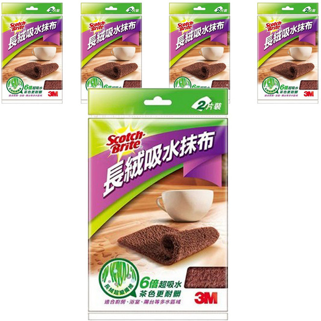 3M Scotch-Brite 百利 長絨吸水抹布, 5包
