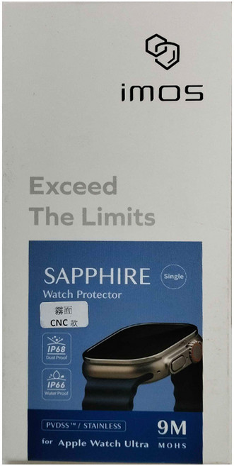 imos 藍寶石金屬框手錶保護貼 霧面 49mm, 透明, 1個