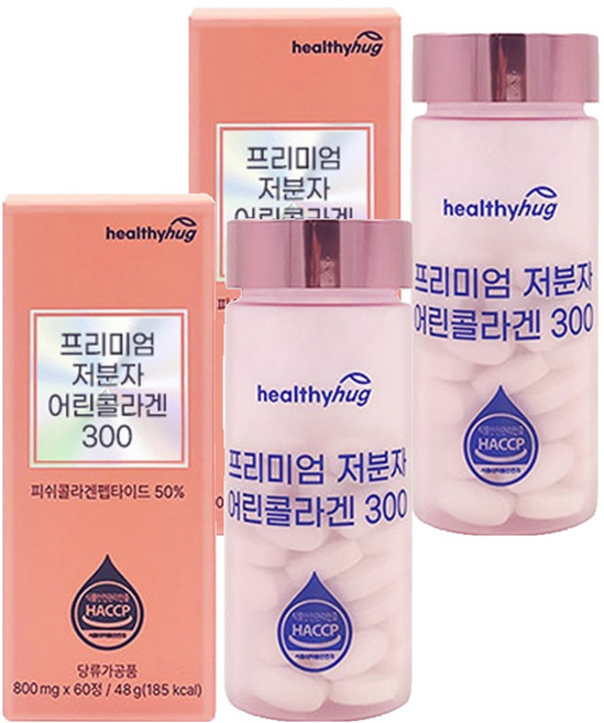 헬씨허그 프리미엄 저분자 어린콜라겐 300, 60정, 2개