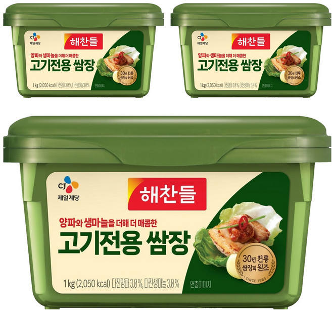 해찬들 고기 전용 쌈장, 1kg, 3개