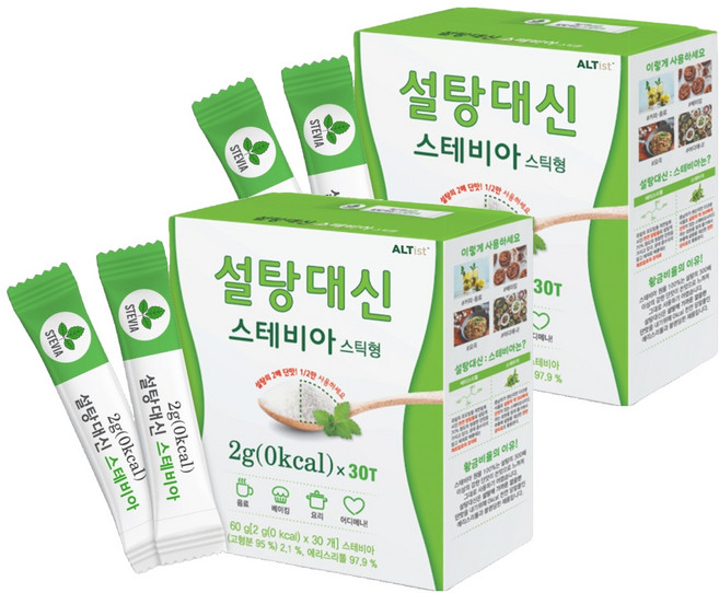 설탕대신 스테비아 스틱 30p, 60g, 2개