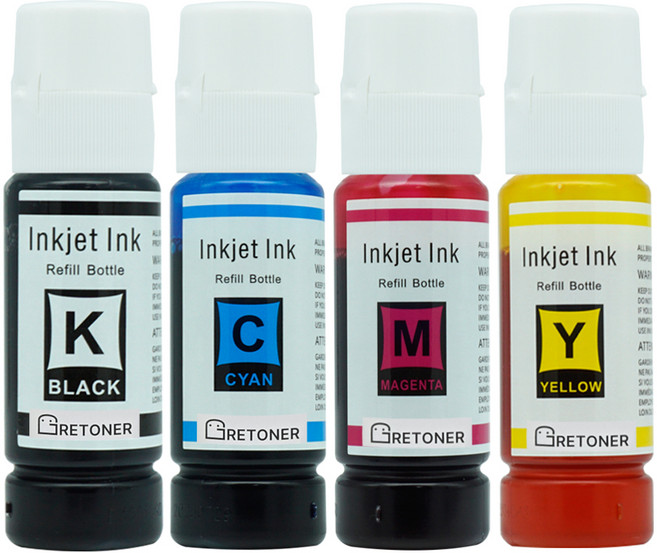 엡손 003 T00V 호환 무한 리필 잉크 4종 세트, 검정, 파랑, 빨강, 노랑, 1세트