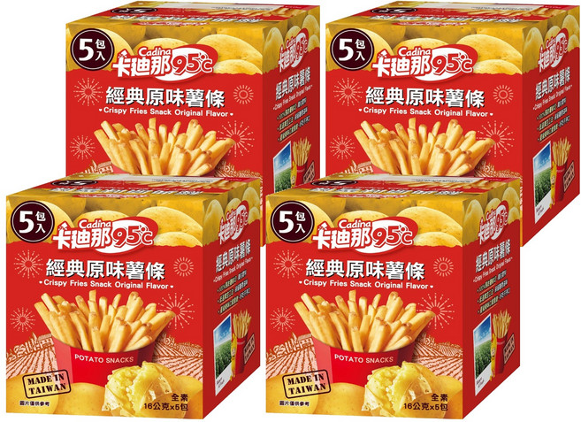 Cadina 卡迪那 95°C 經典原味薯條 5包, 80g, 4盒