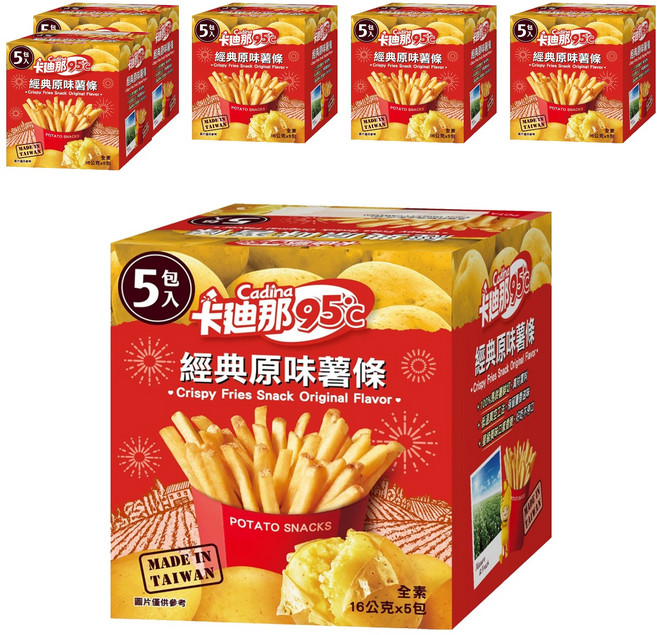 Cadina 卡迪那 95°C 經典原味薯條 5包, 80g, 6盒