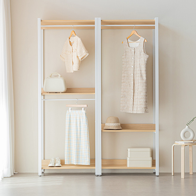 퍼리든 큐브 드레스룸 시스템 행거 1600 방문설치, 화이트오크