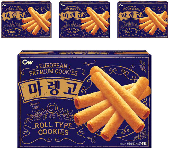 청우식품 마렝고 과자, 105g, 4개