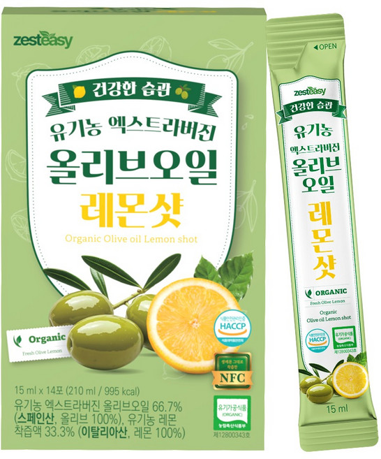제스티지 올리브오일 레몬즙 올레샷 14p, 210ml, 1개