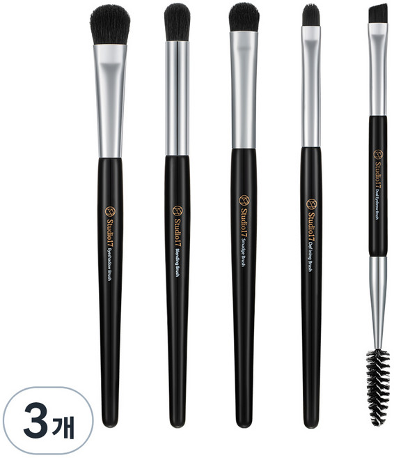 스튜디오17 아이 메이크업 브러쉬 세트, 혼합색상, 3개