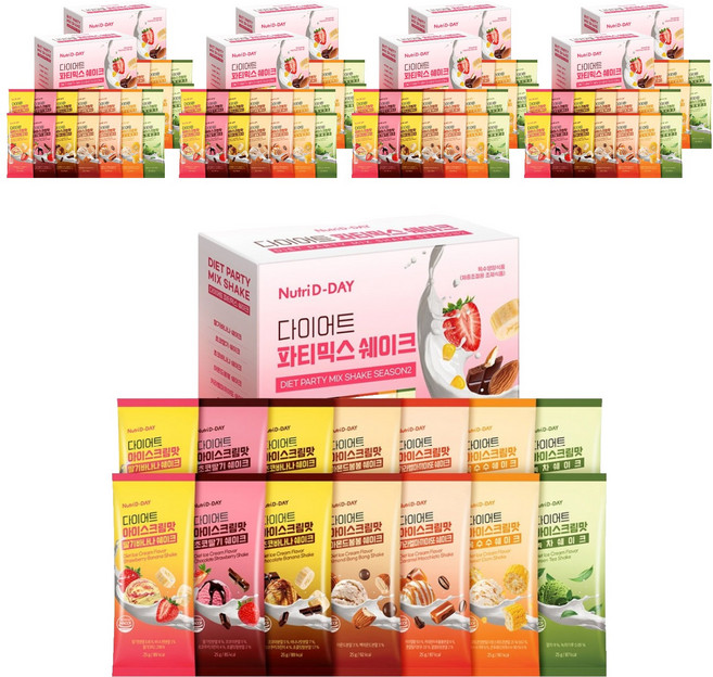 뉴트리디데이 다이어트 파티믹스 쉐이크 7종 세트, 25g, 9세트