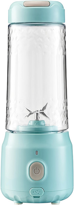 Kinyo 復古便攜果汁機 附USB充電線 藍色 300ml 1台, JRU-6830