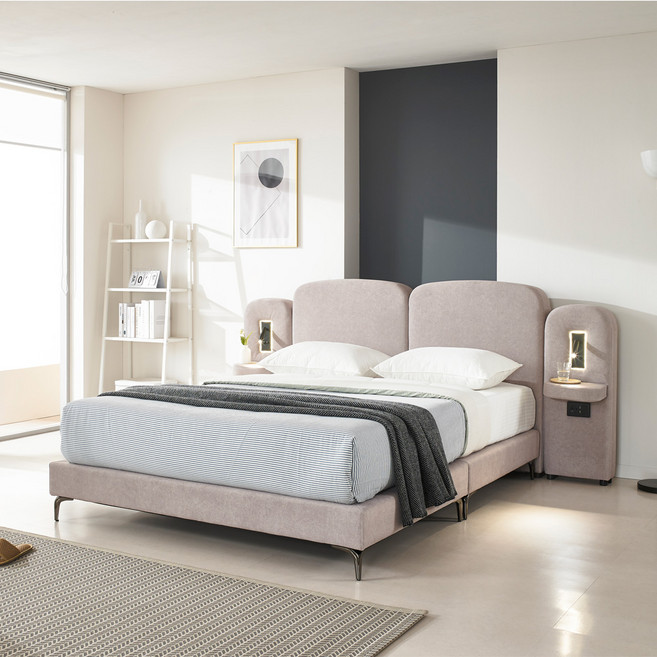 도리퍼니처 데쎄오 침대 프레임 + 필로스 매트리스 세트 방문설치, 그레이(프레임), 화이트(매트리스)