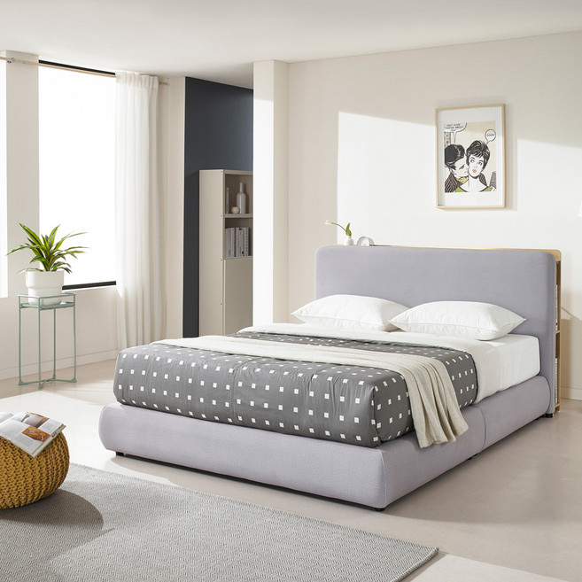 도리퍼니처 베라노 침대 프레임 + 키오니 매트리스 세트 방문설치, 그레이(프레임), 매트리스(화이트)