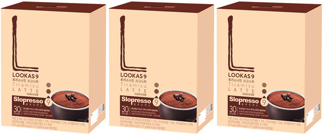 루카스나인 슬로프레소 시그니처 티라미수라떼, 17.7g, 30개입, 3개