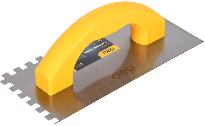 델리 툴즈 다용도 카본 스틸 라운드 손잡이 석고 흙손 미장도구 실버 EDL509310, 1개