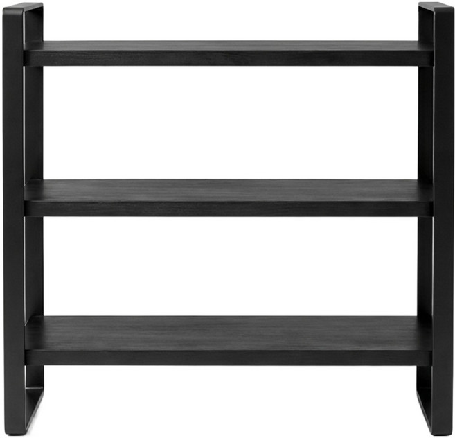 앞날창창 인테리어 책상위 수납 정리 선반, 블랙, 3단