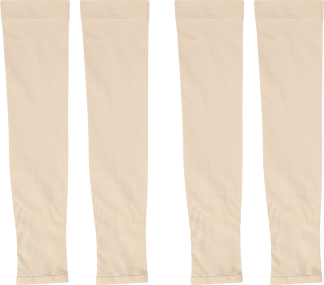 PORA BELLA 男女款運動戶外防曬輕薄高彈冰涼袖套 UVS011, 直筒膚, 2雙