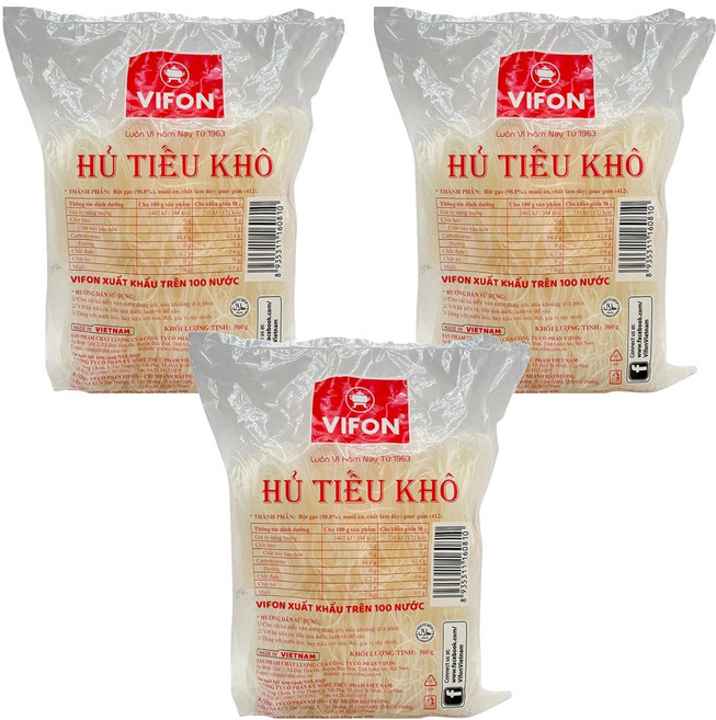 BiCH-CHI Bipon Hủ Tiếu 米線 2mm, 3個, 500g