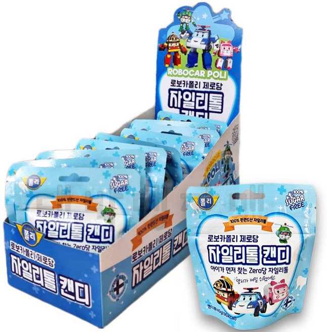 로보카폴리 제로당 캔디, 자일리톨, 40g, 10개