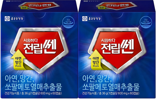 종근당건강 시원하다 전립쎈, 60정, 2개