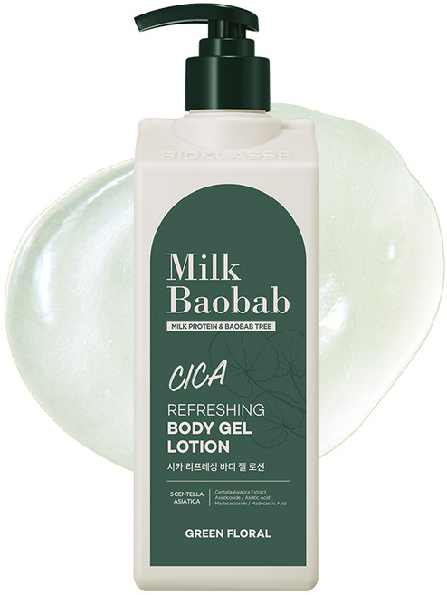 밀크바오밥 시카 리프레싱 바디 젤 로션 그린 플로럴향, 500ml, 1개