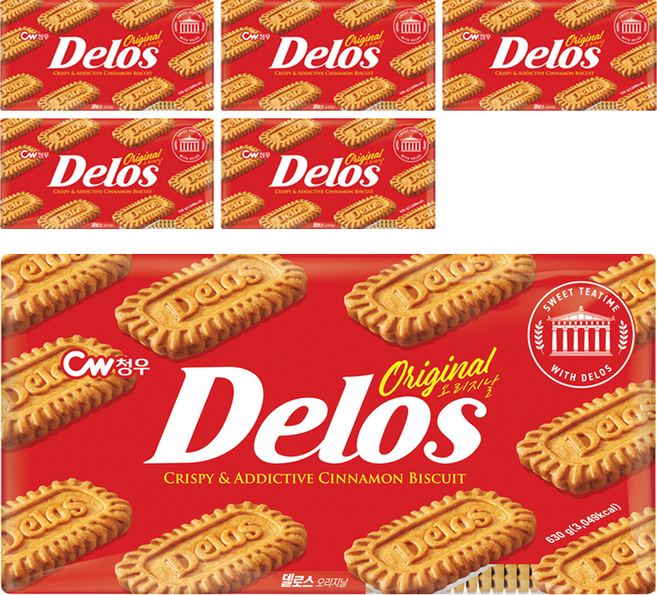 청우식품 델로스 오리지날 쿠키, 630g, 6개