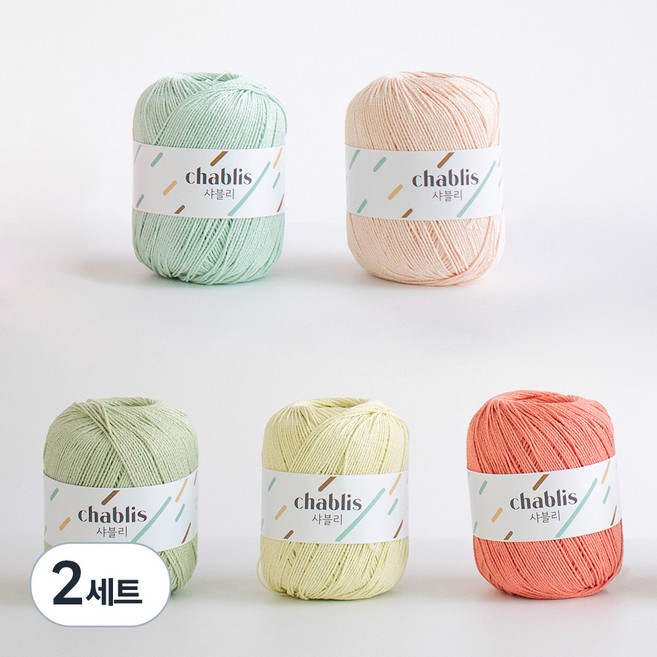 yarna 샤블리 뜨개실 5볼 패키지, 스프링 type, 2세트