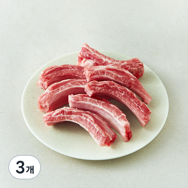 선진 포크 한돈 등갈비 구이용 (냉장), 500g, 3개