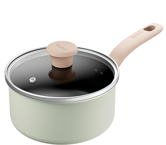 Tefal 特福 抹茶時光系列 不沾單柄湯鍋加蓋, 18cm, 抹茶色, 1個
