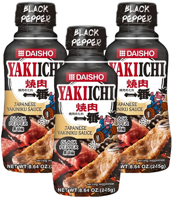 DAISHO 大逸昌 YAKIICHI 黑胡椒烤肉沾醬, 3個, 245g