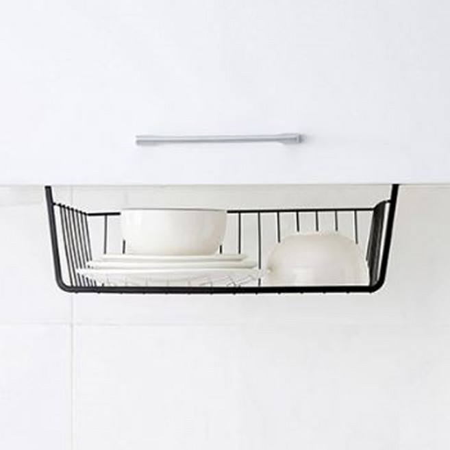 벨로비 언더 수납 걸이 싱크대선반, 블랙, 1개